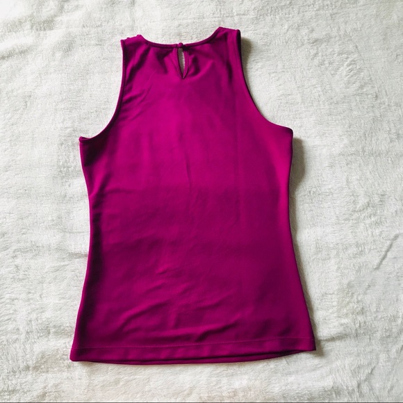 Magenta Sleeveless Top with beading - Picture 6 of 7